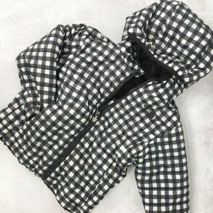 North Face girls black gingham reversible jacket S